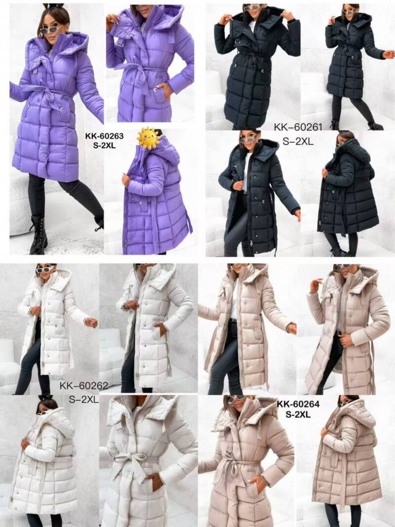 Plaszcze damkie zimowe Roz S-2XL, 1 Kolor Paczka 5 szt